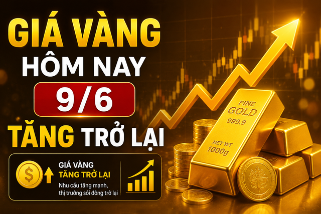 Giá vàng thế giới hôm nay 9/6: Bật tăng trở lại sau cú giảm sốc