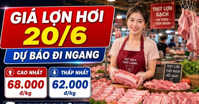 Giá lợn hơi 20/6: Miền Bắc 68.000 đồng/kg, miền Nam 62.000 đồng/kg