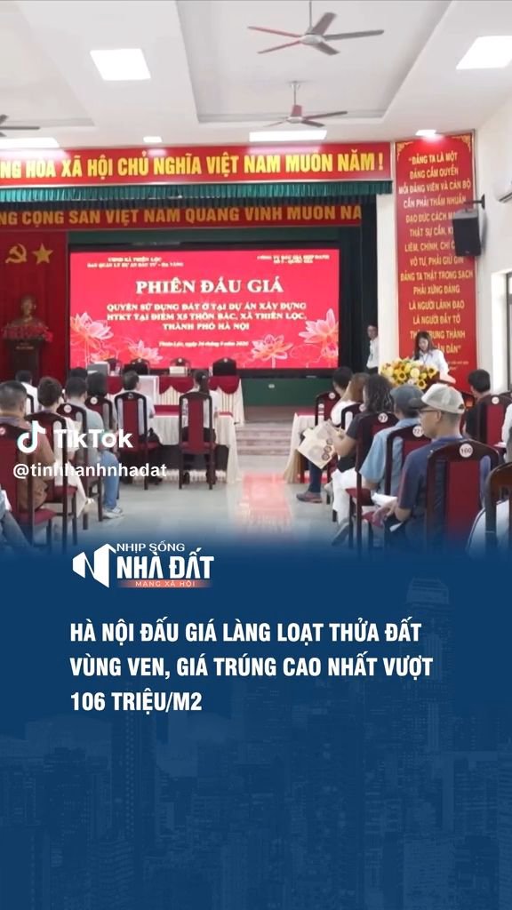 Hà Nội: Đấu giá hàng loạt lô đất ven đô, giá trúng cao nhất vượt 106 triệu/m2