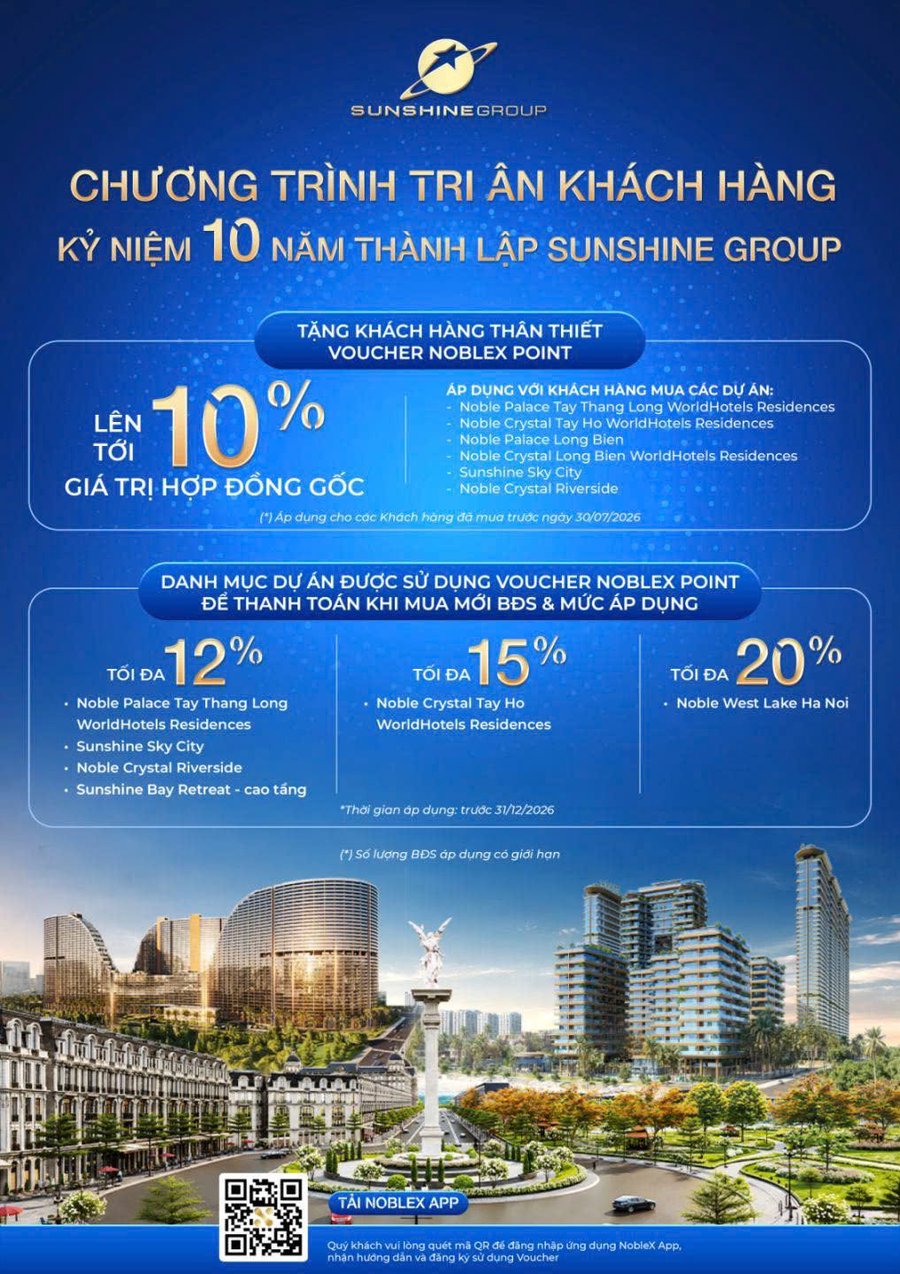 Kỷ niệm 10 thành lập, Sunshine Group tung chương trình tri ấn lớn nhất từ trước tới nay cho khách hàng thân thiết
