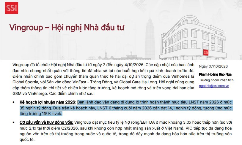 💰Lợi nhuận của VinGroup nửa cuối 2026 có thể tăng gấp hơn 2 lần cùng kỳ