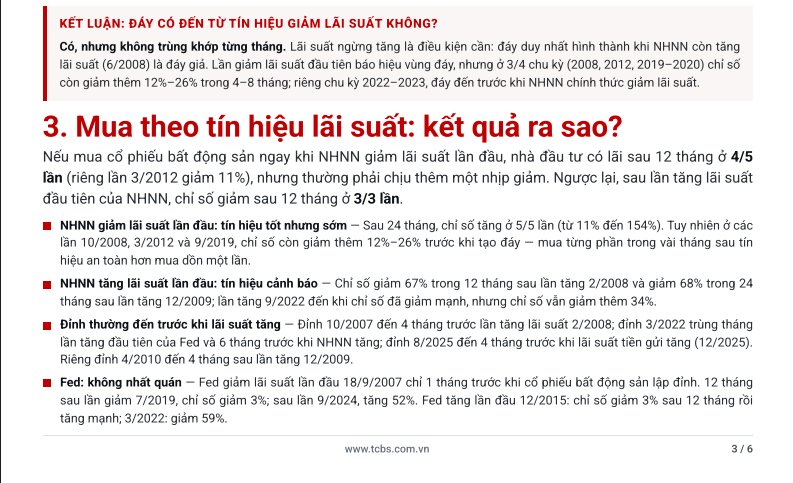 Đừng bỏ lỡ! đây là phân tích của TCBS Research về chu kỳ lãi suất và diễn biến cổ phiếu BĐS, liệu đã tạo đáy?